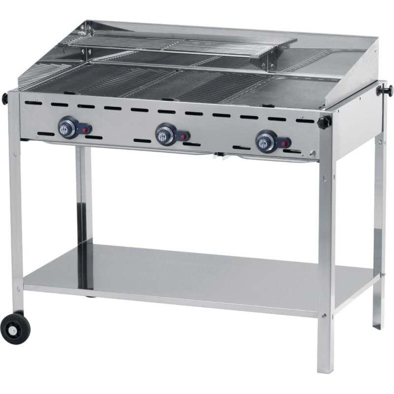 Hendi Gāzes grils "Green Fire" 3 degļi 17,4kW ar vāku un plauktu - 149591