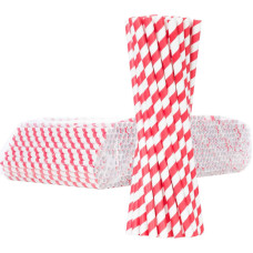 Gsg24 BIO ekoloģiskie papīra salmiņi PAPER STRAWS 6/205mm - balti un sarkani 500gab.