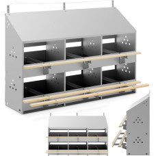 Wiesenfield Ligzdas vistām, pīlēm, mājputniem, tērauda, 6 vietas + 12 paklājiņi