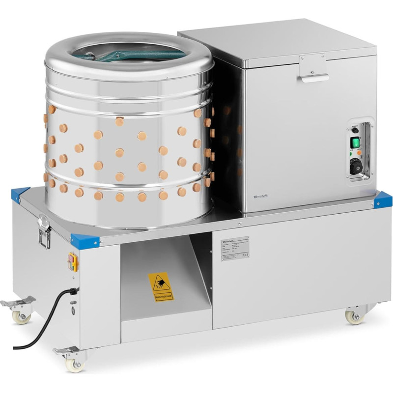 Wiesenfield Skubarka plaucē&scaron;anas ma&scaron;īna mājputniem cāļiem tītariem 2in1 bungas diam. 55 cm 55 l 3,3 kW