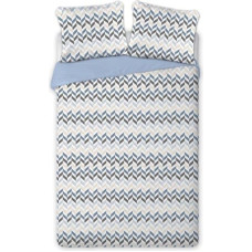 Kokvilnas gultas veļa 220x200 Dream ģeometrija zili pelēka W