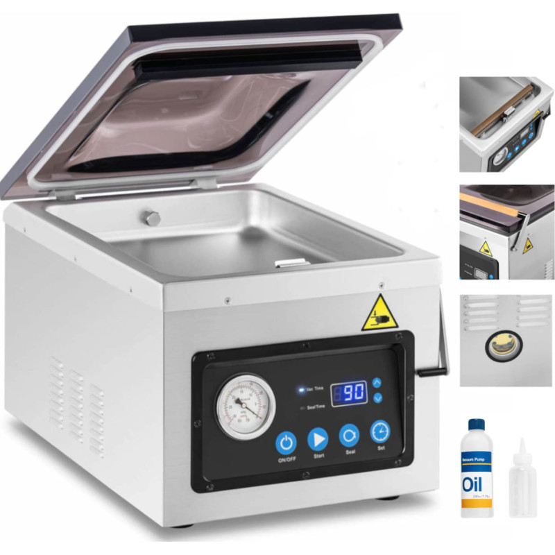 Royal Catering Kameras vakuuma iepako&scaron;anas ma&scaron;īna pārtikai, platums 26 cm 103 l/min 1 bar 1000 W