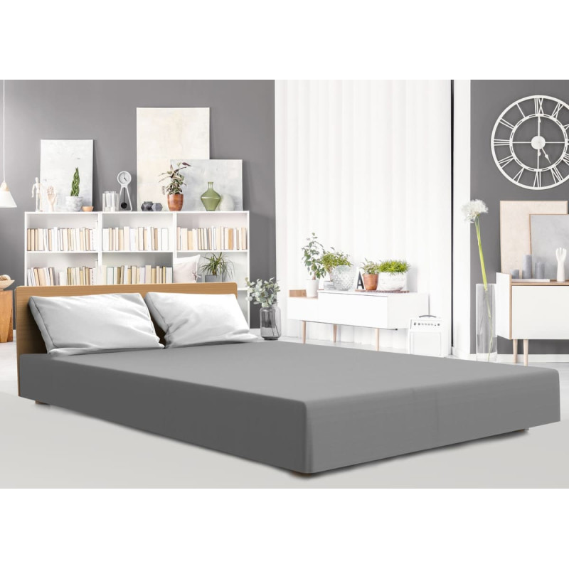 Džersija elastāna palags 220x200 ar gumiju, pelēks 59, augstajam matracim 25 cm Luxury