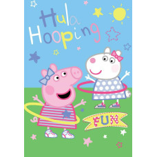Flīsa sega 100x150 Peppa Pig 4383 jautri jautri pasteļtoņi bērnu pleds