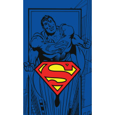 Bērnudārza dvielis 30x50 Supermens zils logo 6634 Hero bērnu kokvilnas siluets supervaronis Super Man rokām