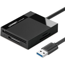 Ugreen SD / micro SD / CF / MS atmiņas karšu lasītājs, USB 3.0 spraudnis - melns