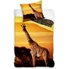 Kokvilnas gultas veļa 160x200 Giraffe Africa spilvendrāna 70x80