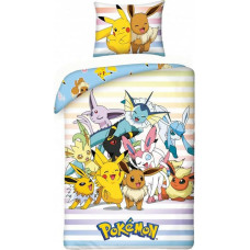 Kokvilnas gultas veļa 140x200 Pokemon abpusēja spilvendrāna 70x90 Halentex