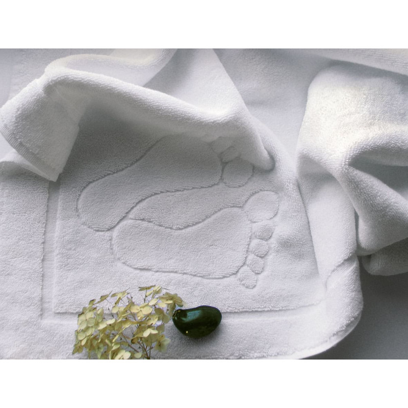 Vannas istabas paklājs 50x70 pēdas balts kokvilnas frotē 750 g/m2