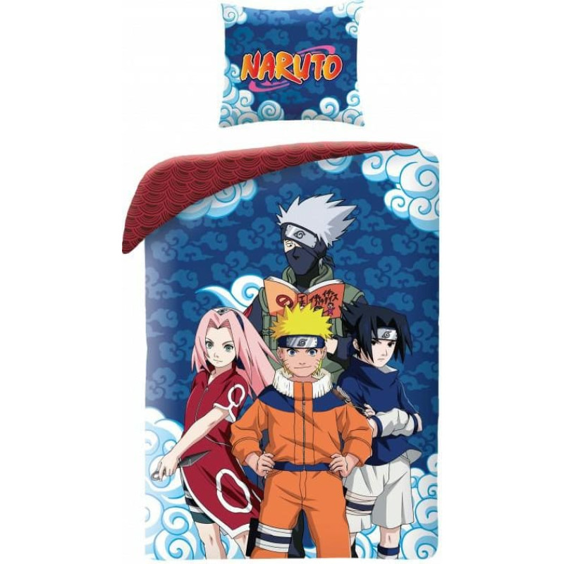Kokvilnas gultas veļa 140x200 Naruto spilvendrāna 70x90 3257BL