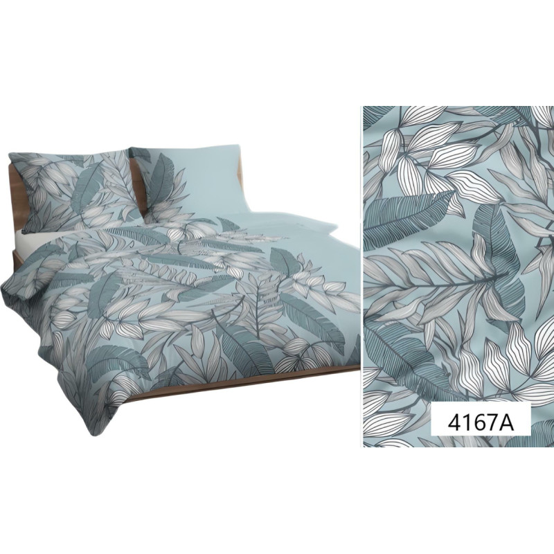 Kokvilnas gultasveļa 140x200 piparmētru lapas 4167 A kokvilna Maks