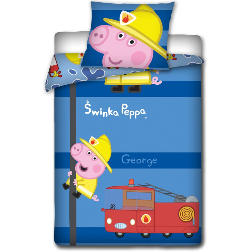 Gultas veļa Peppa Pig 160x200 George Fireman Blue 9222