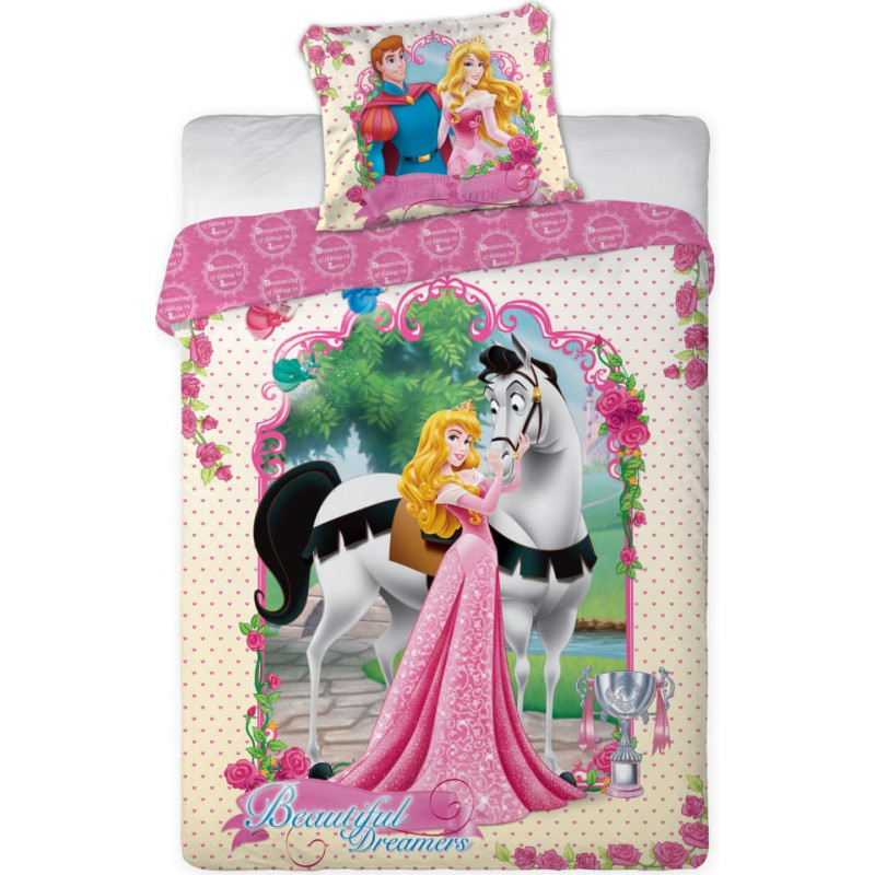 Princeses gultasveļa 160x200 princese ar baltu zirgu 3016