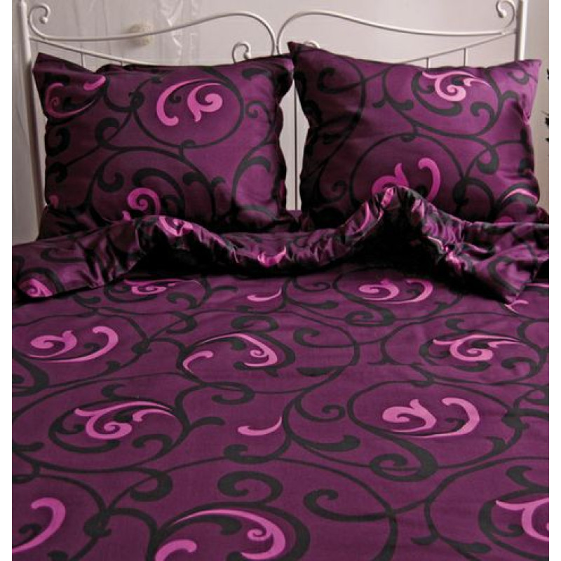 Satīna gultas veļa 160x200 raksts 17758/7 Purple Zemāka cena