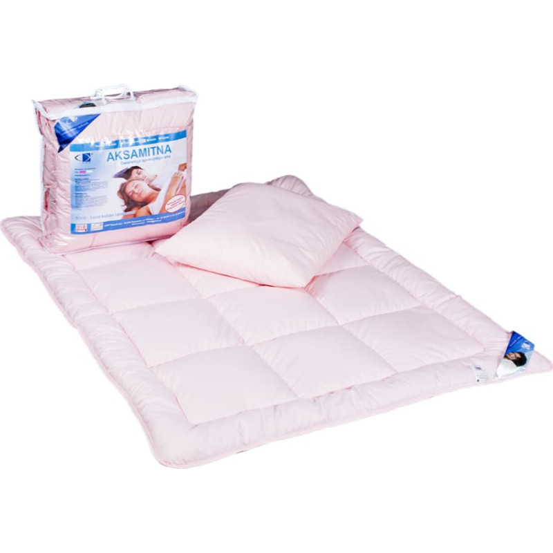 Bērnu sega 110x140 spilvens 50x60 Samta rozā 100% mikrošķiedra