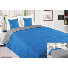VIGO II gultas pārklājs 220x240 + 2x 40x40 011 zils + pelēks