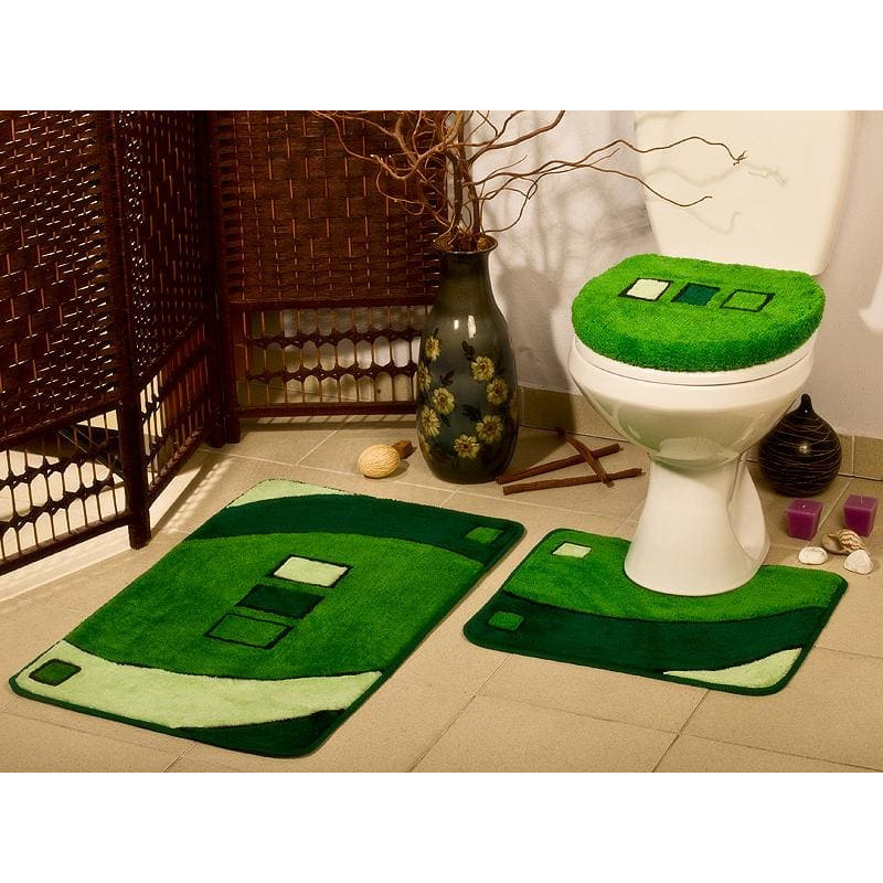 Borneo 2-daļīgs vannas istabas paklājs N-45 Green