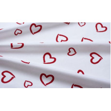 Mizas pakaiši 160x200 raksts 721E Sarkanas sirsniņas uz balta fona Valentīndienas jaunums