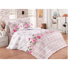 Kokvilnas gultas veļa 200x220 Rosemary Exclusive premium Red 6584
