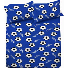 Kokvilnas gultasveļa 140x200 1059E Bumbiņas uz zila fona