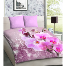 3D mikrosatīna gultas veļa 160x200 13 Pink Flowers 1016 Bed&You