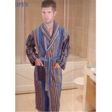 Perfekts XL vīriešu frotē peldmētelis ar svītrām,gaiši zils.Zema cena!!!