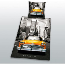 Kokvilnas gultas veļa 140x200 Taxi Yellow NY 2333 New York spilvendrāna 70x90