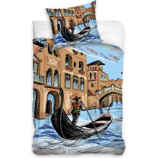 Kokvilnas gultasveļa 140x200 Wenecja Venice boat 6210