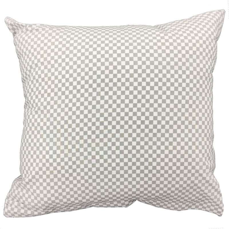 Kokvilnas spilvendrāna 40x40 1086E mazs šaha galdiņš pelēks balts Modern Duo