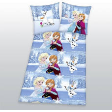 Kokvilnas gultas veļa 140x200 Frozen Frozen 2355 Anna Elsa Olaf spilvendrāna 70x90
