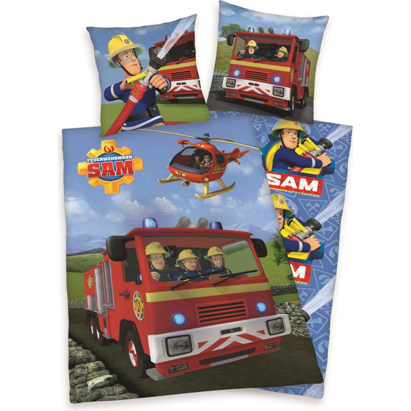 Flaneļa gultas veļa 140x200 Fireman Sam 1620 Fire Department spilvendrāna 70x90