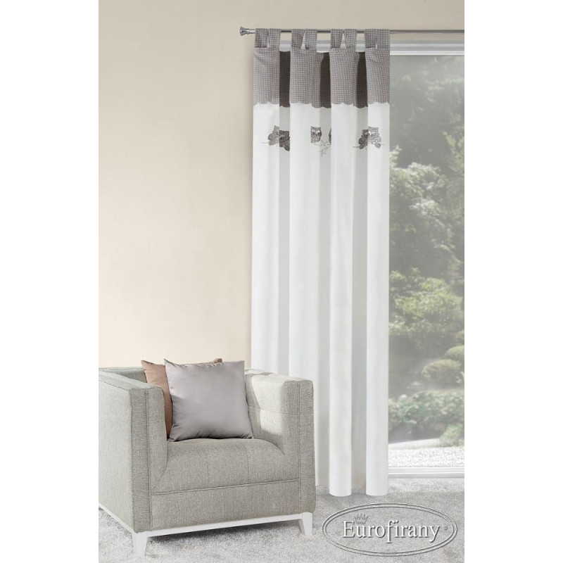 Gatavs aizkars ar bikšturiem 140x250 Moka dabas pelēkas Pūces