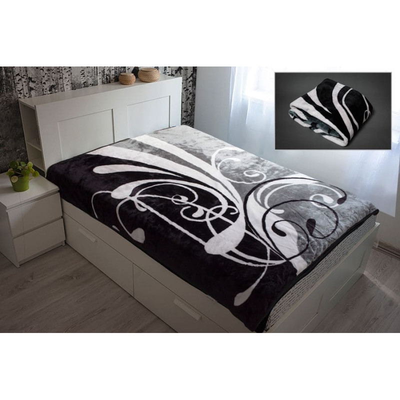 Karaliskā akrila sega 160x210 2a Esy floresy balta pelēka melna