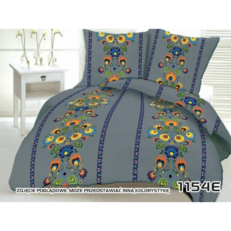 Mizas pakaiši 140x200 1154E Łowicka pelēks vienkāršs ar rāvējslēdzēju 100% bieza kokvilna