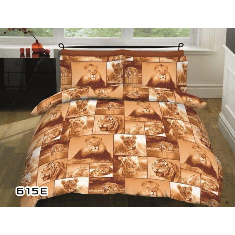Kokvilnas gultasveļa 160x200 615E Lions Tigers