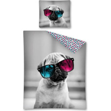 Kokvilnas pakaiši 160x200 Suns ar krāsainām brillēm 2440 A 8984