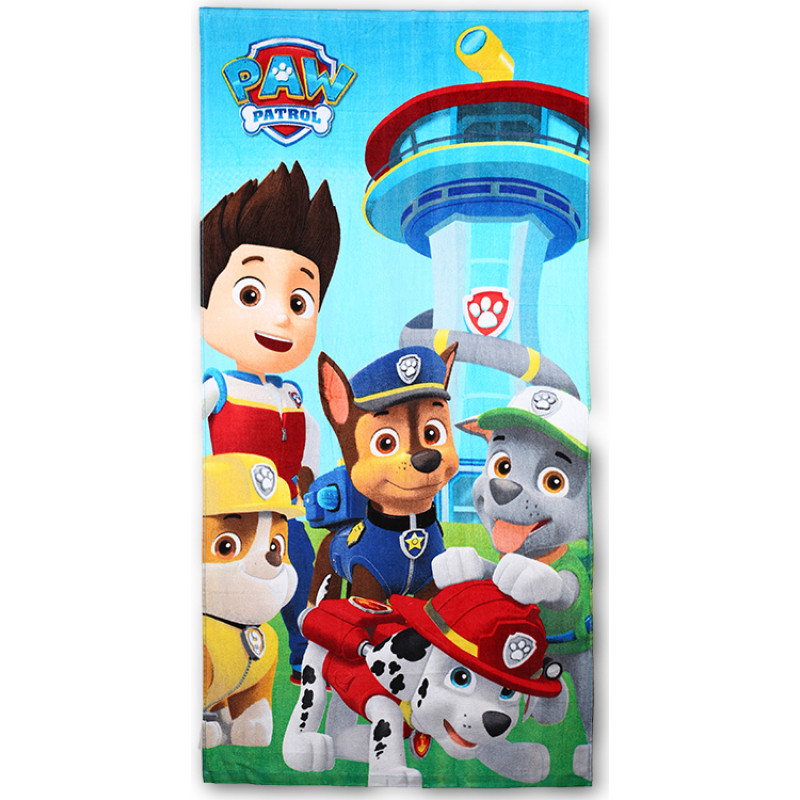 Pludmales dvielis 70x140 Paw Patrol Paw 8191 Suņu brigādes tornis bērniem