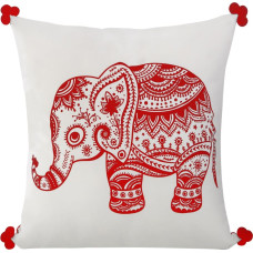 Dekoratīvā spilvendrāna 40x40 Alvin ziloņu balts sarkans