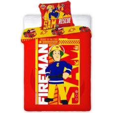 Kokvilnas gultas veļa 140x200 Fireman Sam 8552 Fire Department Fireman red 004