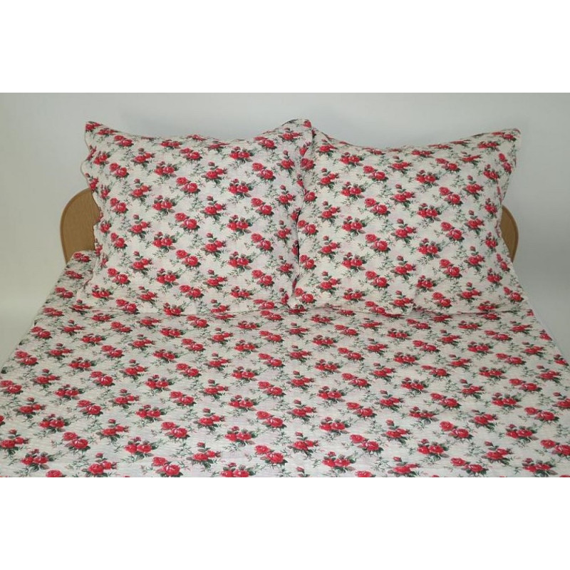 Mizas pakaiši 200x200 172/1 Mazas rozes sarkanas pogas 100% kokvilna