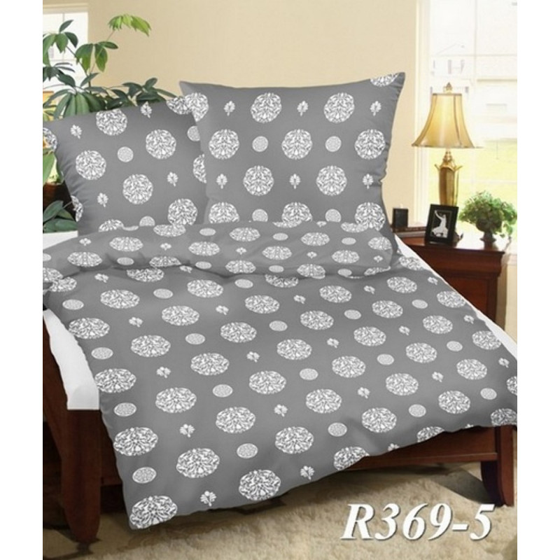 Mizas pakaiši 160x200 369/5 pelēks balts ornaments ar pogām, bieza kokvilna