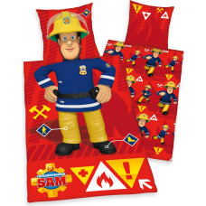 Kokvilnas gultas veļa 135x200 Fireman Sam 5337 Fire Department spilvendrāna 80x80