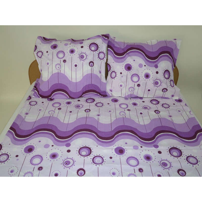 Mizas pakaiši 160x200 54E Lollipops Violets rāvējslēdzējs 100% bieza kokvilna