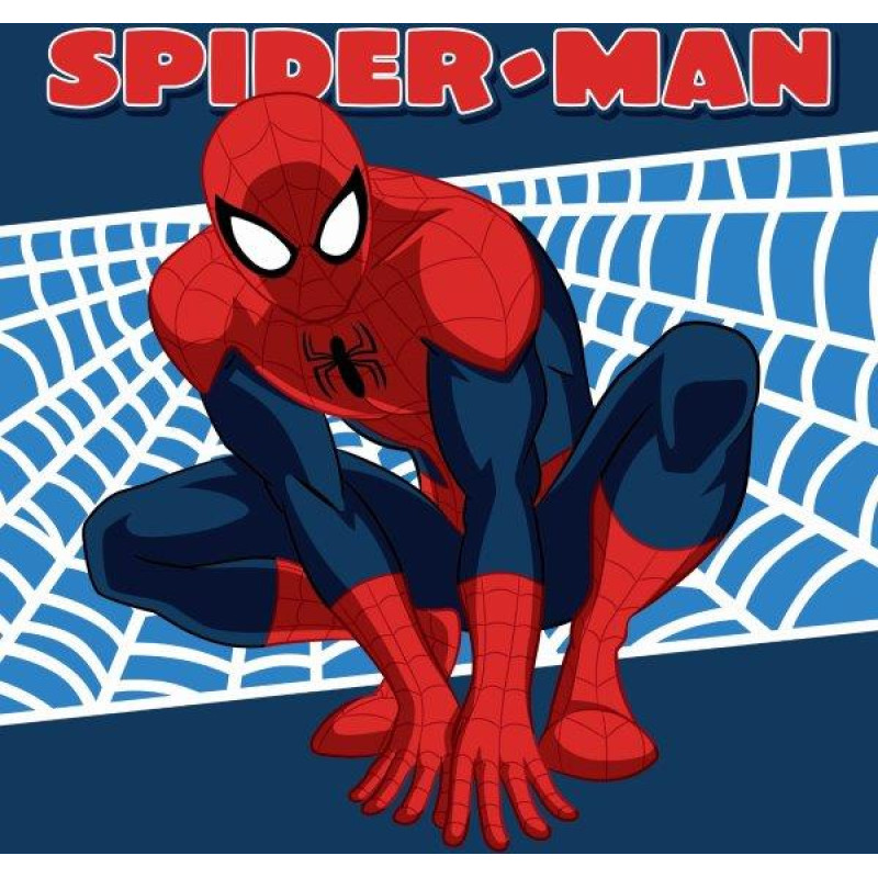 Burvju dvielis 30x30 Spider Man 021 uz zirnekļa tīkla, tumši zils 8675