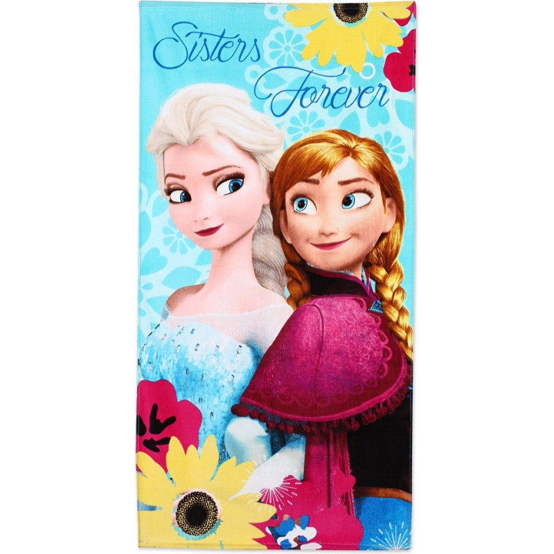 Pludmales dvielis 70x140 Frozen Frozen 4444 Anna Elsa bērniem