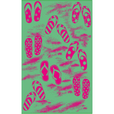 Pludmales dvielis 100x160 Flip-flops rozā 8336/1 akvamarīns