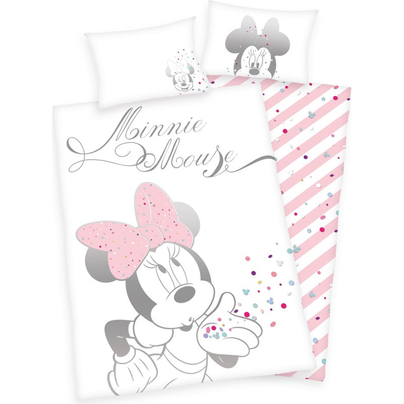 Kokvilnas gultas veļa 100x135 Mini Mouse 8536 Minnie Mouse gultai