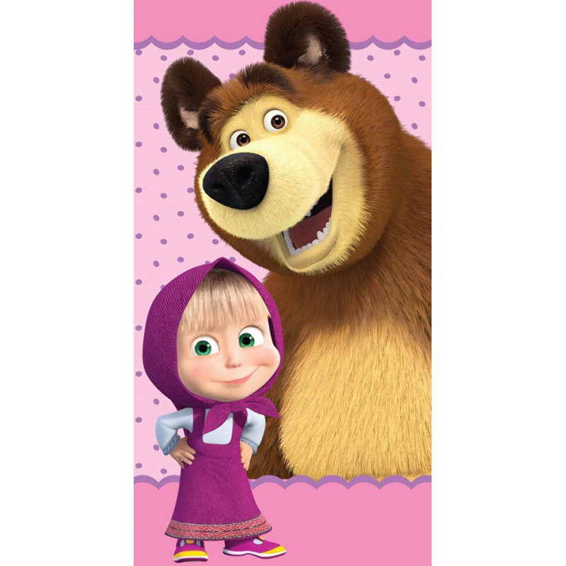 Pludmales dvielis 70x140 Masha and the Bear 3403 Masha kokvilna