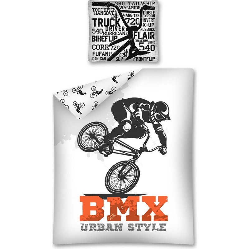 Kokvilnas gultas veļa 140x200 Velosipēds 1129 Velosipēds BMX Urban Style velosipēds