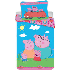 Kokvilnas gultas veļa 140x200 Peppa Pig 1696 spilgta spilvendrāna 70x90